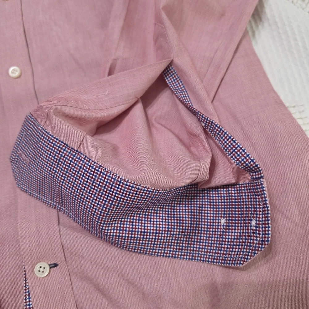 Banana Republic Shirt Adult Small Red Blue & White Plaid Button Up Long Sleeve